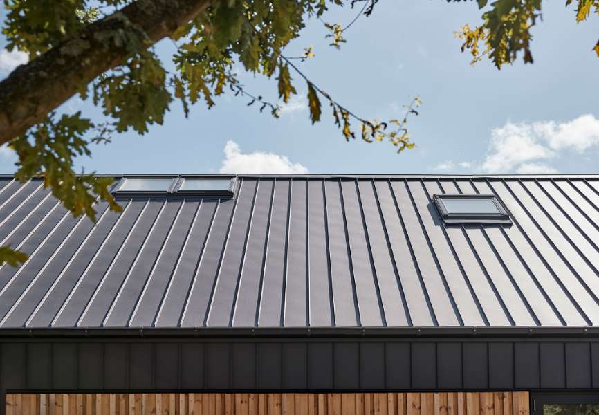 Steel and wood annex for extra space for ‘loaning out’ at Risskov Library, Risskov Bibliotek - Fortebakken 1, 8240 Risskov